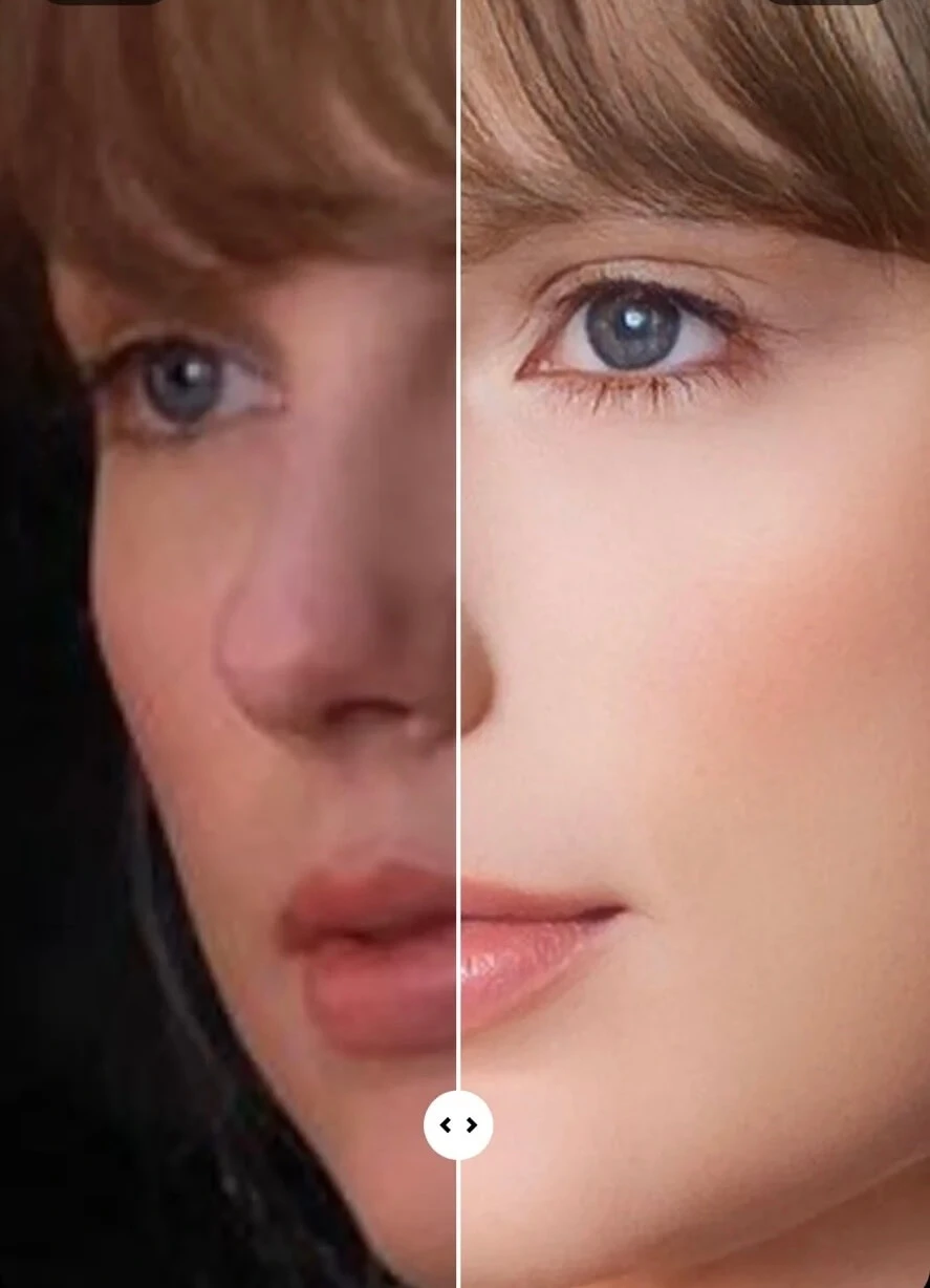 After swipe or click on the ai face retouch screen, users can immediately see a comparison of the photo beautification effect.